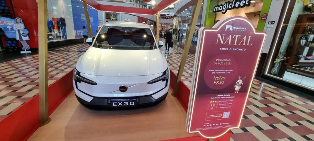 Manauara Shopping sorteia Volvo EX30 Elétrico em campanha de Natal 2025
