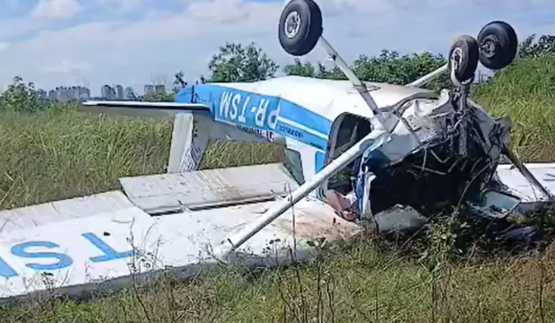 Queda de avião de instrução deixa um morto e um ferido próximo ao Aeroclube de Manaus