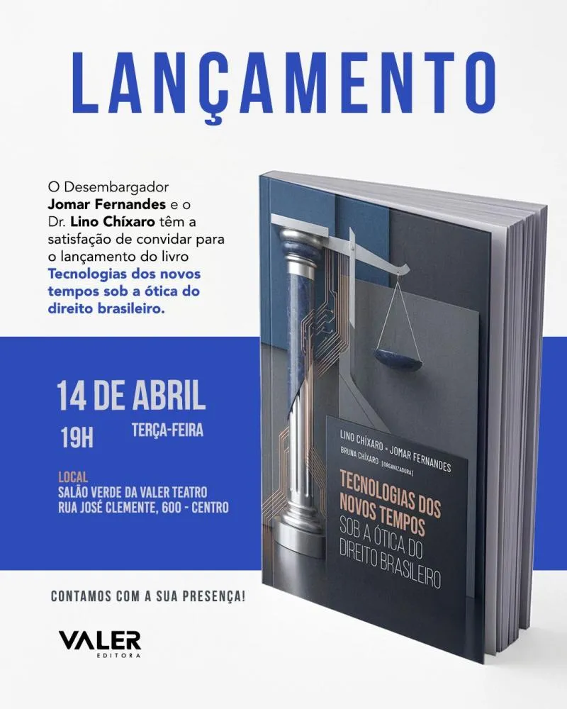Livro sobre tecnologia e Direito será lançado em Manaus no dia 14 de abril
