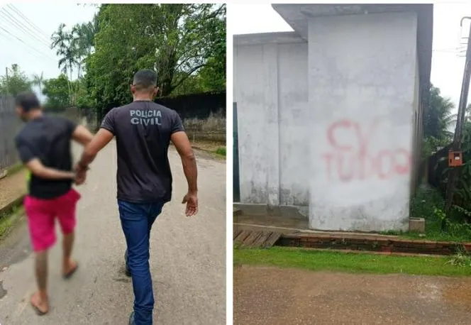 Homem é preso por pichações ligadas a facção criminosa em Eirunepé