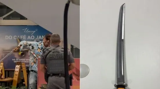 Homem é detido com espada após surto em aeroporto de Campina