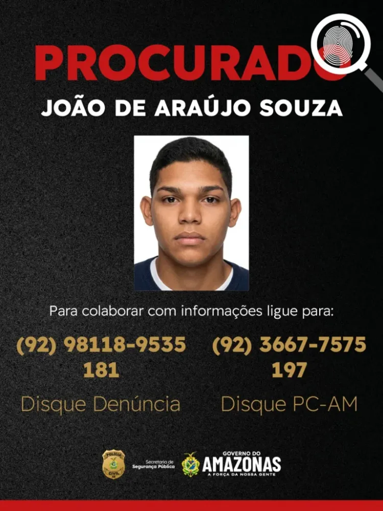 Polícia divulga imagem de suspeito de matar homem após discussão em Manaus