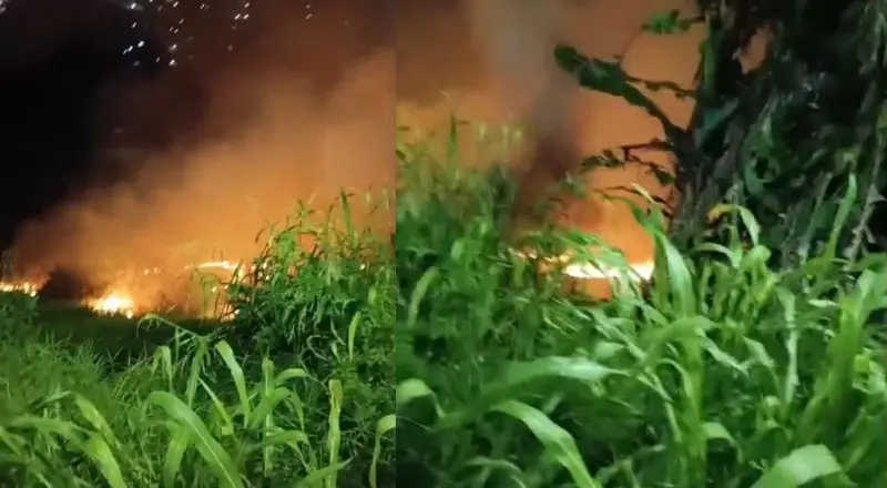 Incêndio de grandes proporções assusta moradores no bairro Grande Vitória, em Manaus