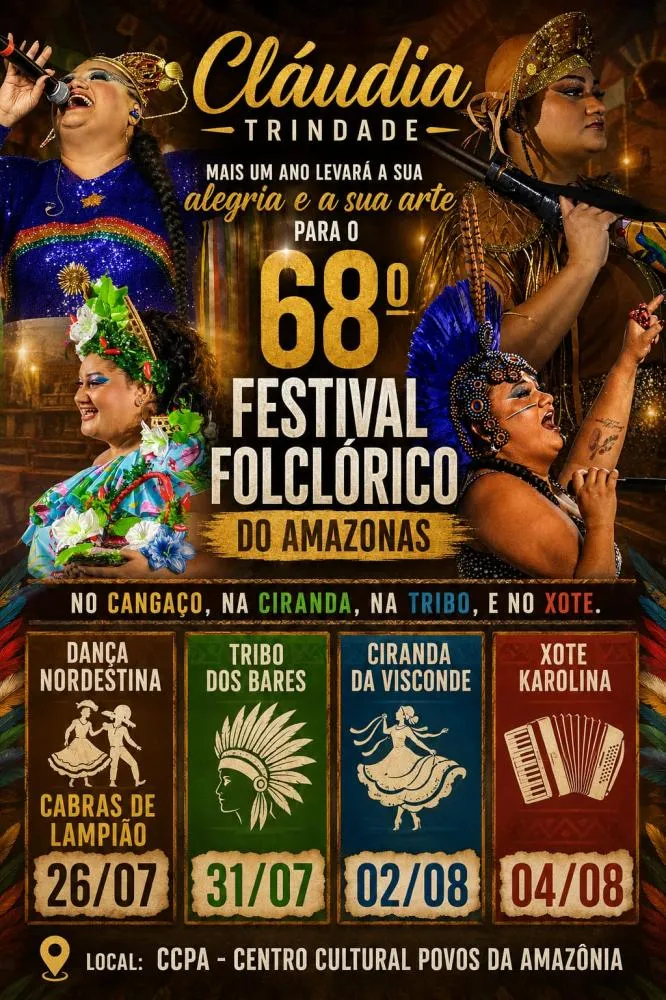 Cláudia Trindade se destaca no 68º Festival Folclórico do Amazonas