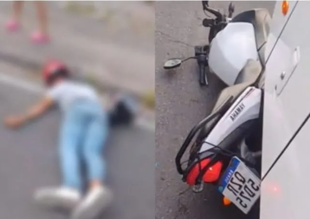 Motociclista fica gravemente ferido em acidente com ônibus na Cidade Nova
