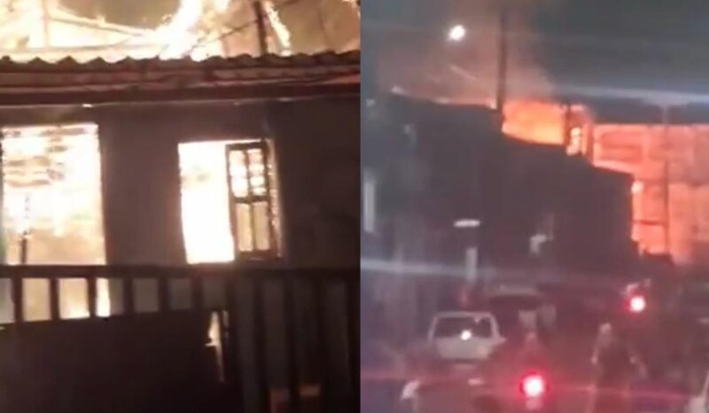  Incêndio assusta moradores e deixa casa destruída em Manaus