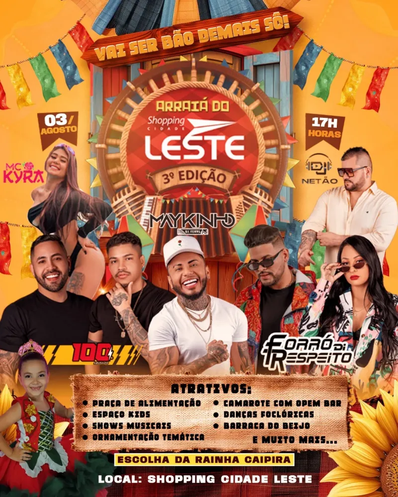 “Arraiá” do “Gigante da Zona Leste” promete agitar Manaus com prêmios, shows, concurso e barracas gastronômicas