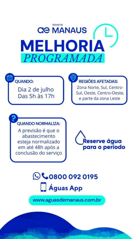 Ponta do Ismael receberá melhorias no sistema de tratamento e distribuição de água na próxima terça-feira (02)