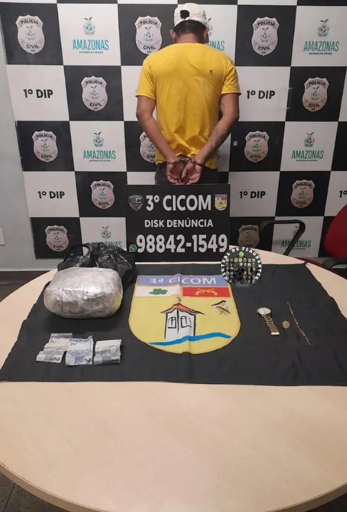 Homem é preso com 1kg de maconha durante patrulhamento policial em Manaus