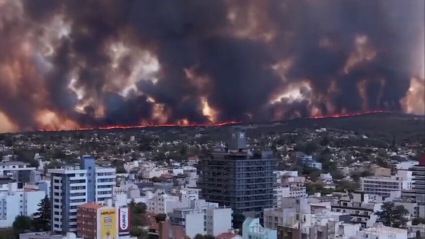 Incêndio Florestal em Córdoba, Argentina: Moradores Evacuados e Suspeito Detido