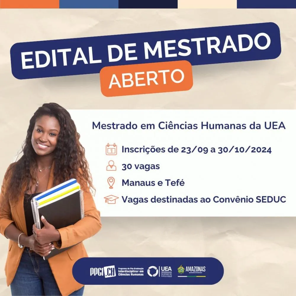 UEA abre inscrições para mestrado em Ciências Humanas