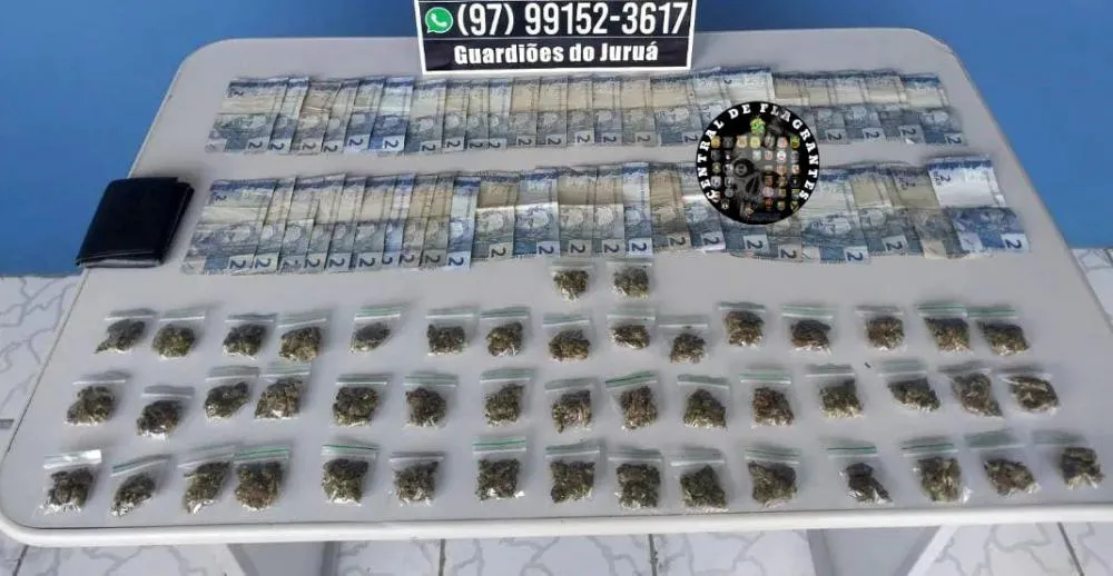 Polícia prende suspeito de tráfico de drogas na Feira Municipal de Guajará/AM