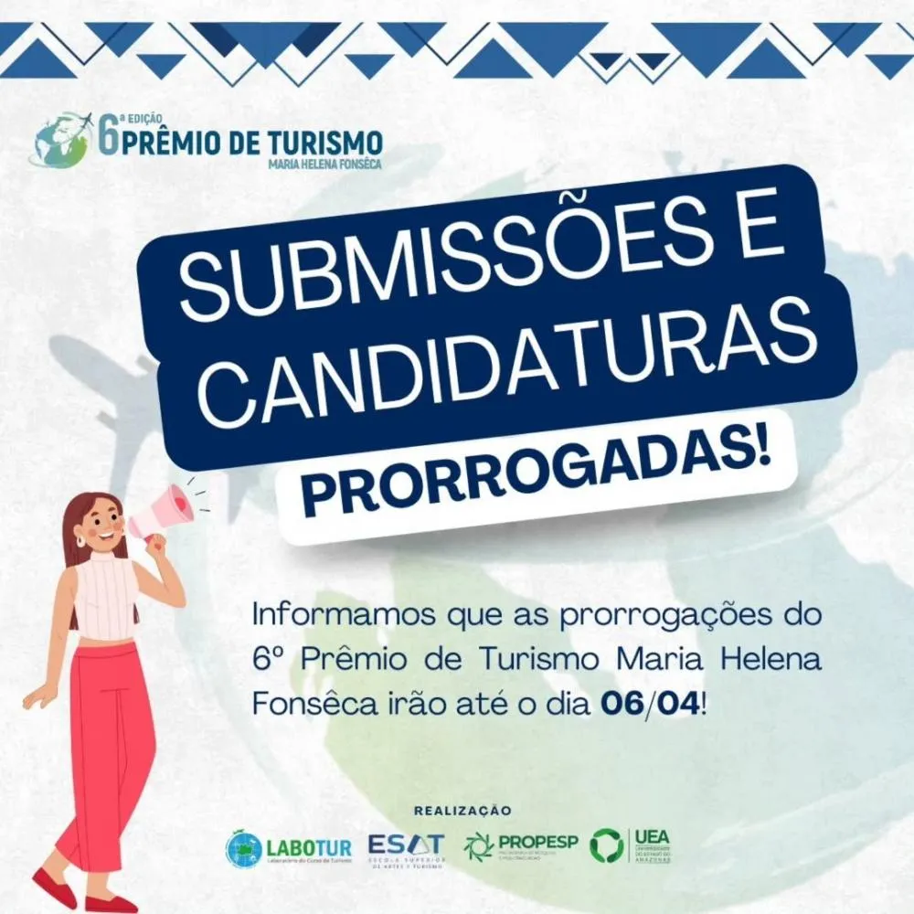 Labotur/UEA prorroga submissões e candidaturas do 6º Prêmio de Turismo Maria Helena Fonseca