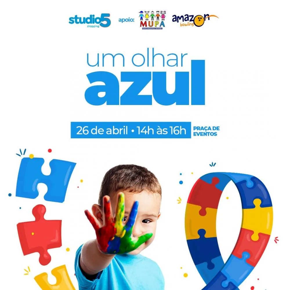 Studio 5 Shopping recebe “Um Olhar Azul” com palestra e lazer para crianças autistas
