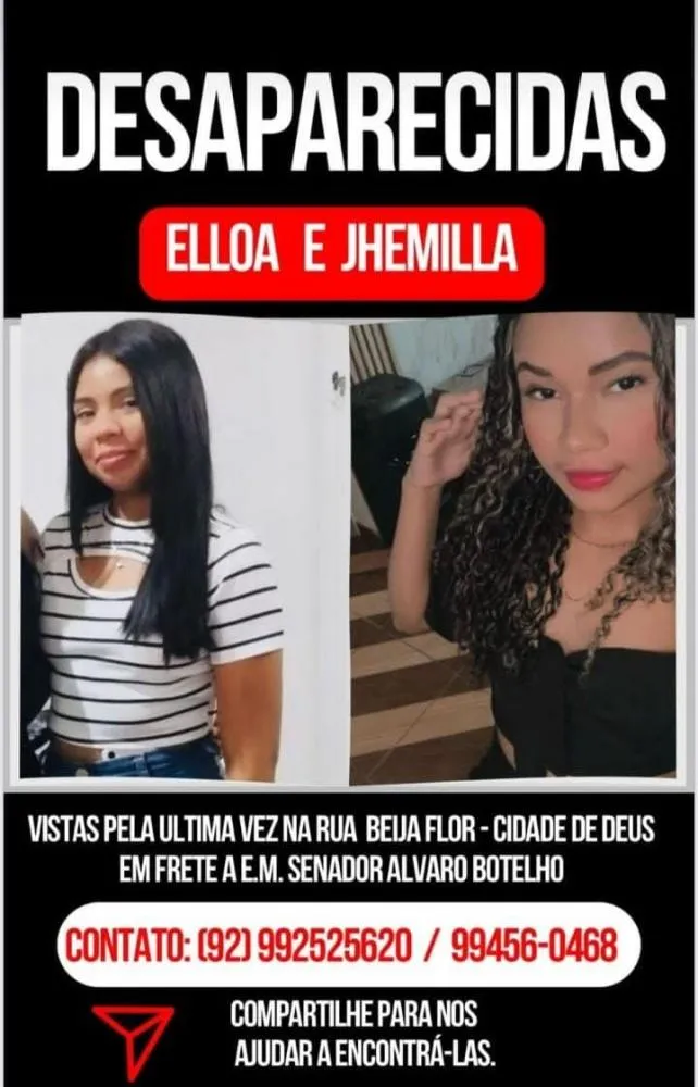 Meninas de 12 e 13 Anos Fugem de Casa e Estão Sendo Mantidas em Cárcere Privado; Família Solicita Ajuda para Localização