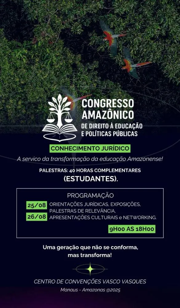Congresso inédito em Manaus vai debater direito à educação e políticas públicas na Amazônia