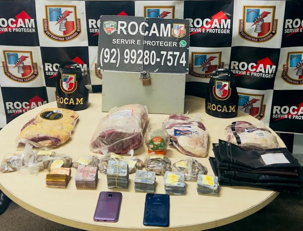 Homem é preso em Manaus após furtar carne, celulares e mais de R$ 4 mil de loja na Chapada