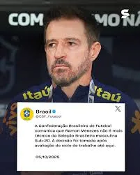 Ramon Menezes deixa comando da Seleção Brasileira Sub-20 após decisão da CBF