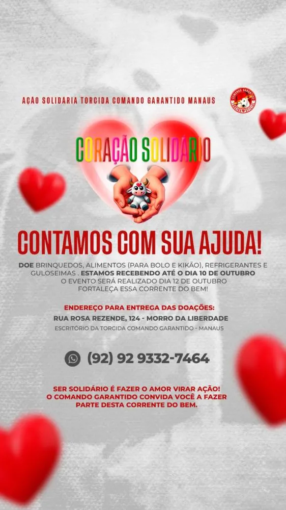 Comando Garantido realiza ação solidária para crianças do Morro da Liberdade