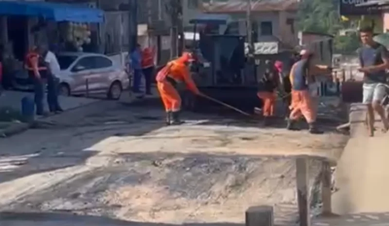 Moradores Denunciam Má Qualidade no Asfaltamento de Ruas na Zona Leste de Manaus